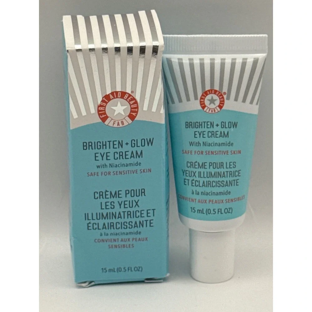 First Aid Beauty FAB Brighten Glow Eye Cream Niacinamide Sensitive Skin 0.5 oz..